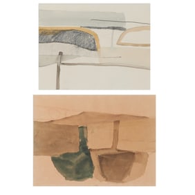 Toni Onley, two works on paper, incl. Landscape