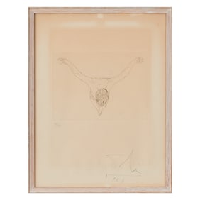 Salvador Dali, Study for the Crucified Christ, etching