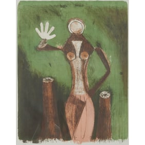 Rufino Tamayo, Femme En Mauve, colored lithograph