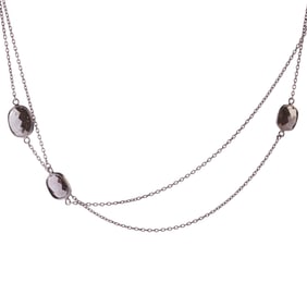 Black Diamond, Oxidized Silver Necklace.