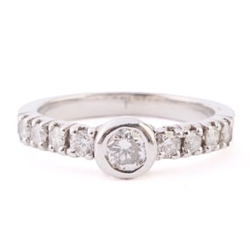 Diamond, 14k White Gold Ring.