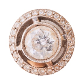 Diamond, 14k White Gold Single Stud Earring.