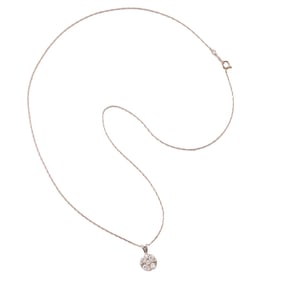 Diamond, Platinum, 14k White Gold Pendant Necklace.