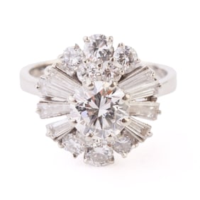 Diamond, 18k White Gold Ring.