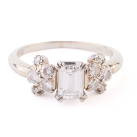 Granat Bros. Diamond, 18k White Gold Ring.