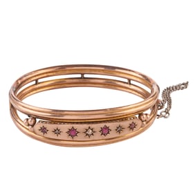 Victorian Multi-Stone, 9k Gold Bracelet.