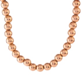 14k Yellow Gold Bead Necklace.