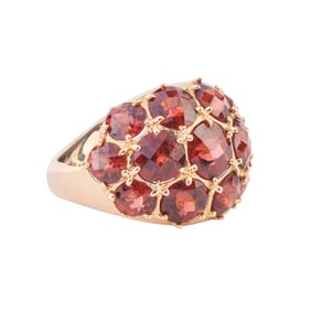 Garnet, 14k Yellow Gold Ring.
