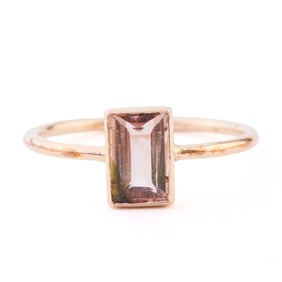 Watermelon Tourmaline, 14k Yellow Gold Ring.