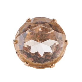 Smoky Quartz, 14k Yellow Gold Ring.