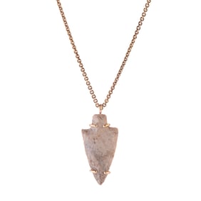 Arrowhead, 14k Yellow Gold Necklace.