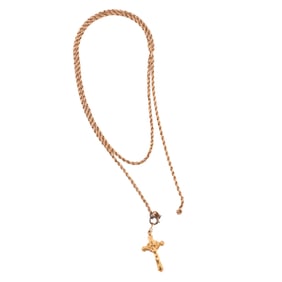 Yellow Gold Cross Pendant Necklace.