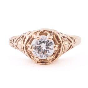 Diamond, 14k Yellow Gold Ring.