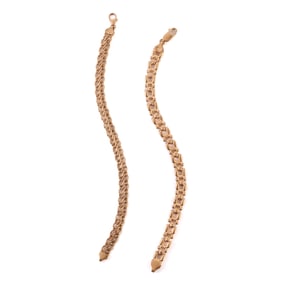 Two 18k Yellow Gold Bracelets.