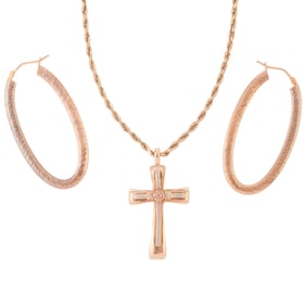Two-Tone Gold Jewelry Suite.