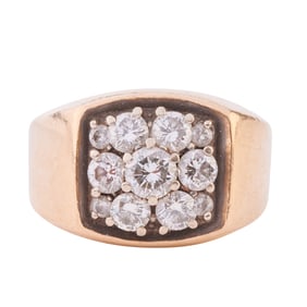 Men's Diamond, 14k Yellow Gold Ring.