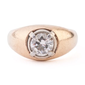 Men's Diamond, 14k Yellow Gold Ring.