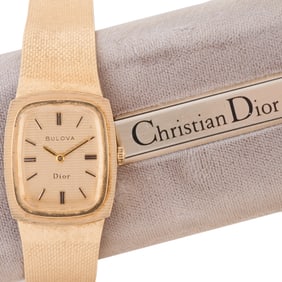 Men's Bulova for Christian Dior 14k Gold Wristwatch.