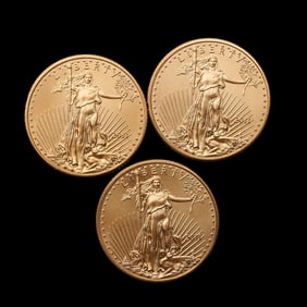 US $5.00 American Eagle (3) Gold Coins