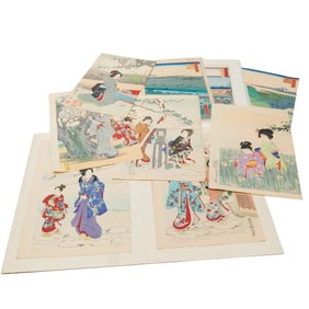 Collection of Nineteen Japanese Woodblock Prints