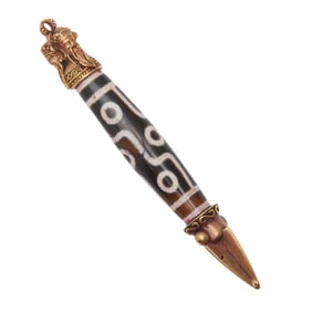 Tibetan Seven-Eyed Dzi Pendant