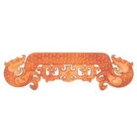 Chinese Archaistic Hardstone Chilong Carving in Box