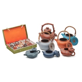Group of Chinese Porcelain and Yixing Teapots