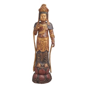 Large Chinese Giltwood Standing Bodhisattva