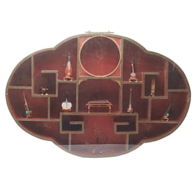 Chinese Curio Shelf and Frame with Instruments