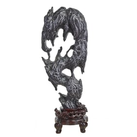 Chinese Lingbi Scholar's Rock on Stand
