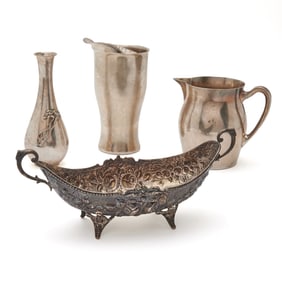 Four Sterling and 800 Silver Table Articles