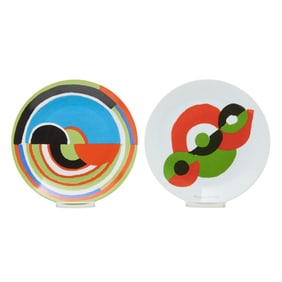 Sonia Delaunay Porcelain Dishes, "Signal" and "Eclipse"
