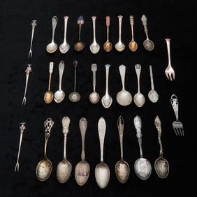 Collection Sterling Silver Souvenir and Danish Spoons