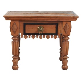 Antique French Butcher Block Table