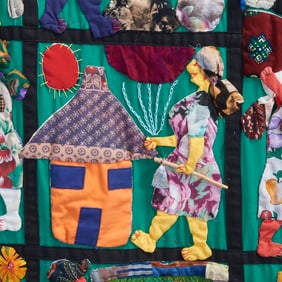 African American Applique Multi Media Narrative Quilt