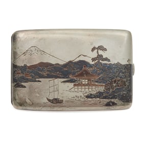Aesthetic Movement Japonisme Sterling Cigarette Case