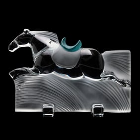 Daum Crystal "Ming" Race Horse Sculpture