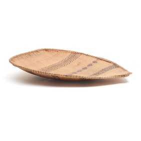 Native American Polychrome Winnowing Basket, Yokut