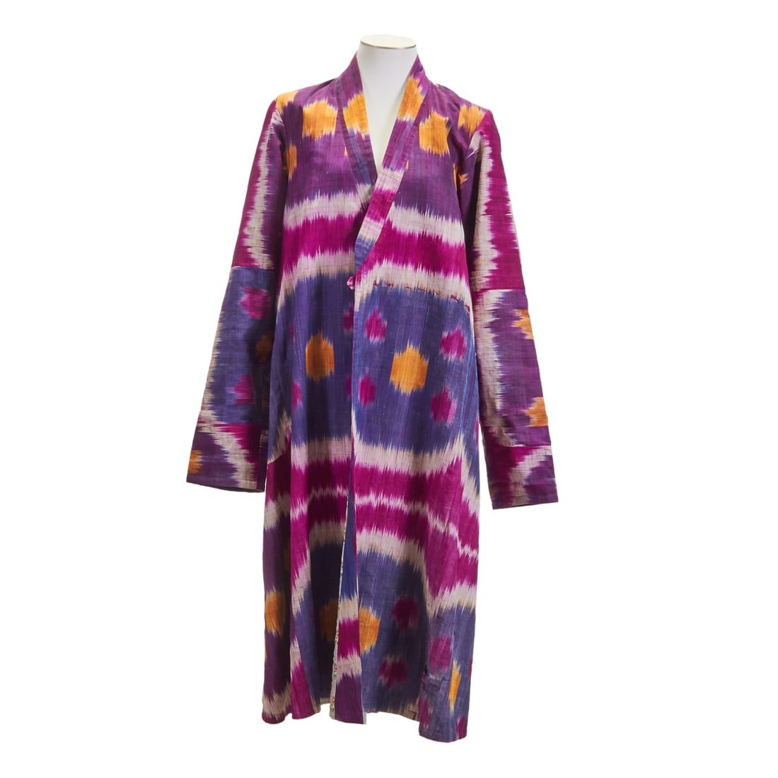 Turkmen Uzbek Raw Silk Ikat Robe Chapan (1 of 3)