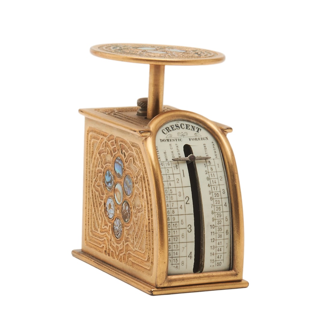 Tiffany Studios Gilt Bronze Abalone Postage Scale (1 of 5)