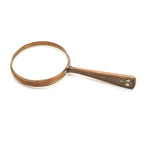 Tiffany Studios Gilt Bronze Abalone Magnifying Glass