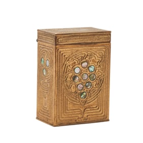 Tiffany Studios Gilt Bronze Abalone Pattern Card Box