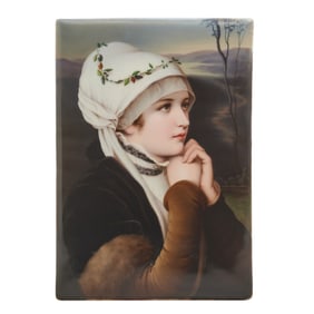 KPM Porcelain Portrait Plaque After Kaulbach