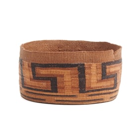 Native American Polychrome Basket, Tlingit