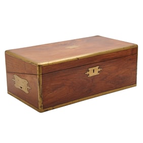 19th Century English Campaign Walnut Lap Desk