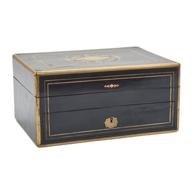 Napoleon III Ebonized Traveling Vanity Set