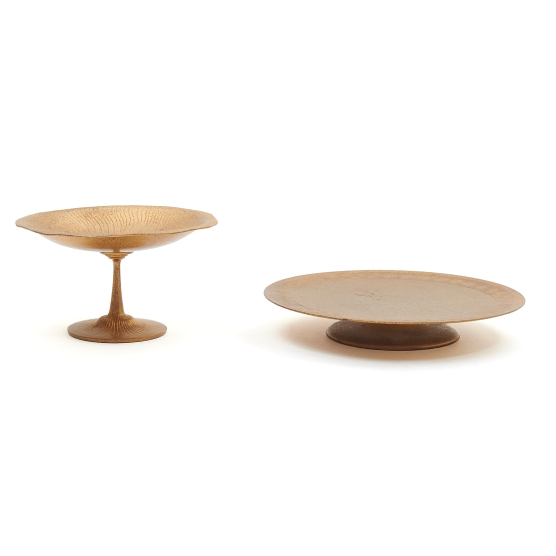 Tiffany Studios Gilt Bronze Compote and Footed Tray (1 of 5)