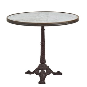 Belle Epoque Style Cast Iron and Marble Top Gueridon
