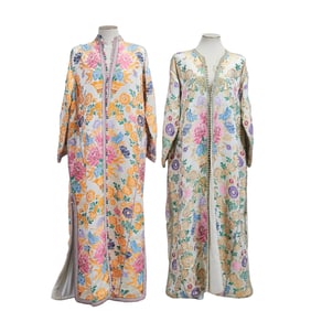 Two Fine Modern Embroidered Caftans