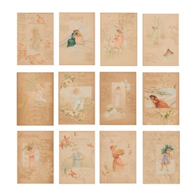 American Arts & Crafts Illus., Calendar,watercolors